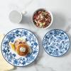 Martha Stewart Goodale 16-Piece Vintage Blue Stoneware Dinnerware Set – Durable Chip-Resistant Plates and Bowls, Elegant Rustic Kitchen Tableware for 4
