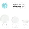 Martha Stewart Opalton 18-Piece Dinnerware Set – Chip and Break Resistant Opal Glass Plates and Bowls, Lightweight White Dinner Set for 6, Microwave and Dishwasher Safe