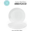 Martha Stewart Opalton 6-Piece 10-Inch Dinner Plates – Chip and Break Resistant Opal Glass Plates, Durable and Lightweight Dinnerware Set for Everyday Use