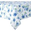 Martha Stewart Amber Floral Polyester Cotton Rectangle Tablecloth Single Pack, Blue/Green, 60″x102″(Blue)