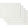 Martha Stewart Daisy Stripe Placemat Set 4-Pack, Grey/Yellow, 13″x17.5″(Grey/Yellow)