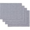 Martha Stewart Honeycomb Modern Farmhouse Reversible Placemat 4-Pack Set, White, 13″x17.5″(Blue)