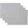 Martha Stewart Honeycomb Modern Farmhouse Reversible Placemat 4-Pack Set, White, 13″x17.5″(Charcoal Grey)