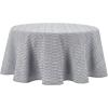 Martha Stewart Honeycomb Modern Farmhouse Tablecloth, Blue, 70″ Round(Charcoal Grey)