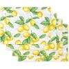 Martha Stewart Lots of Lemons Placemat Set 4-Pack, White/Yellow, 13″x17.5″