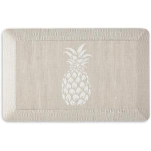 Martha Stewart Aloha Modern Pineapple Anti-Fatigue Air-Infused Kitchen Mat, Spice Red, 19.6″x39″(Beige)