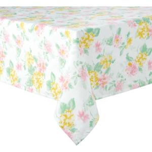 Martha Stewart Amber Floral Polyester Cotton Rectangle Tablecloth Single Pack, Blue/Green, 60″x102″(Petal Pink)