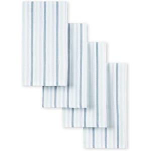 Martha Stewart Daisy Stripe Napkin Set 4-Pack, Green, 19″x19″(Blue)