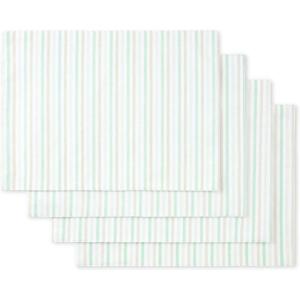 Martha Stewart Daisy Stripe Placemat Set 4-Pack, Grey/Yellow, 13″x17.5″(Mint)