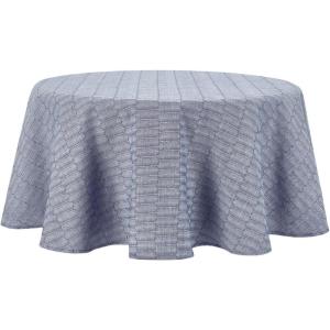 Martha Stewart Honeycomb Modern Farmhouse Tablecloth, Blue, 70″ Round(Blue)