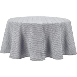Martha Stewart Honeycomb Modern Farmhouse Tablecloth, Blue, 70″ Round(Charcoal Grey)