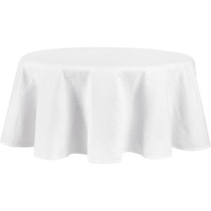 Martha Stewart Honeycomb Modern Farmhouse Tablecloth, Blue, 70″ Round(White)