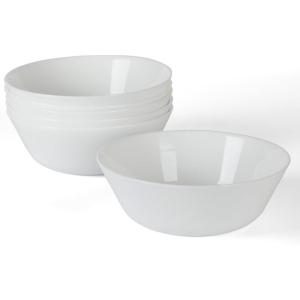 Martha Stewart Opalton 6-Piece 6-Inch Soup and Cereal Bowls – Lightweight, Chip and Break Resistant Opal Glass Bowls for Everyday Use
