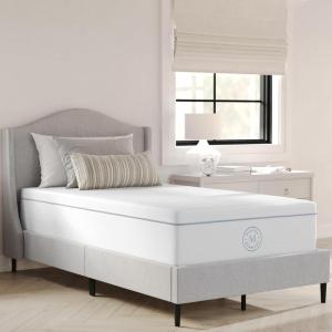 Martha Stewart SleepComplete Twin Mattress in a Box, Firm Pocket Spring and Foam Hybrid Mattress, Dual-Action Cooling, 5-Way Zoning, Coolweave Cover, 12 “, White(Twin)
