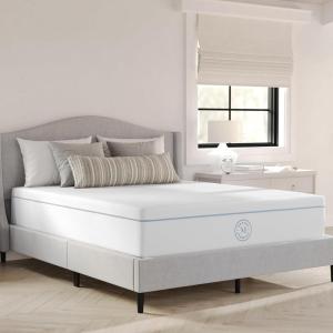 Martha Stewart SleepComplete Twin Mattress in a Box, Firm Pocket Spring and Foam Hybrid Mattress, Dual-Action Cooling, 5-Way Zoning, Coolweave Cover, 12 “, White(Queen)