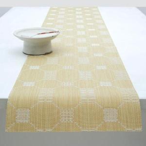 Martha by Martha Stewart | Chilewich Coverlet Table Runner in Abalone – Easy Care Woven Textile – Indoor/Outdoor – Stain/Fade Resistant – 14″ x 72″(Wheat)