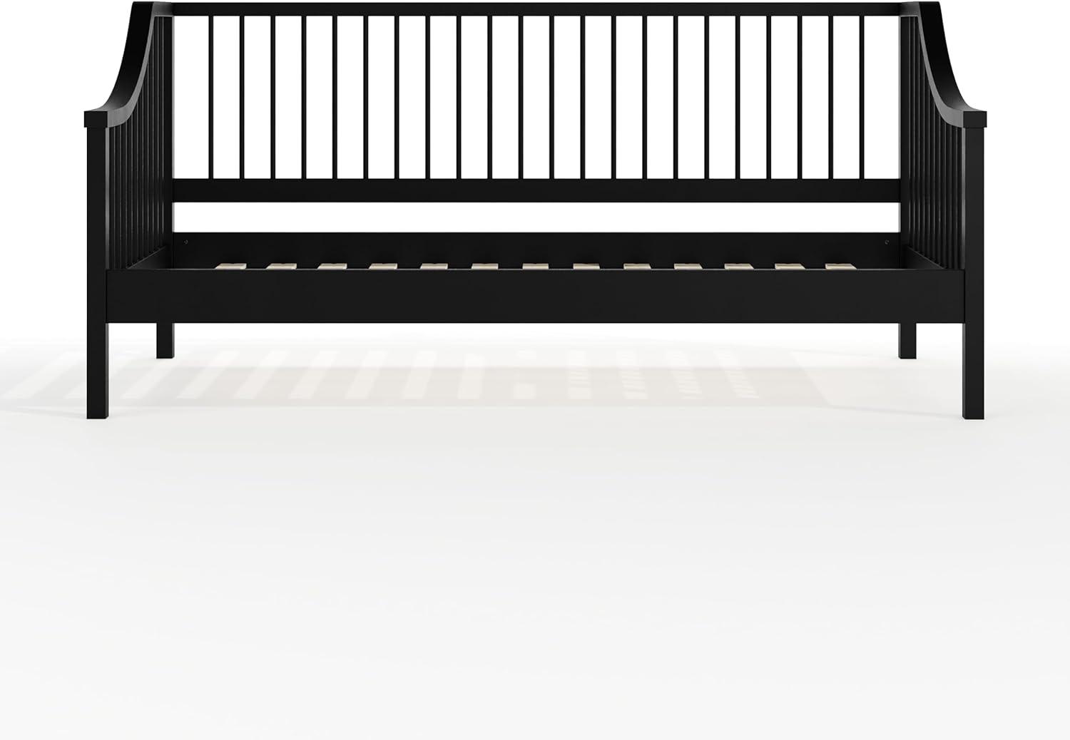 image:imageMartha Stewart Neely Platform Daybed with Wood Spindles Solid Wood Frame No Box Spring Needed Twin Size BlackBlack