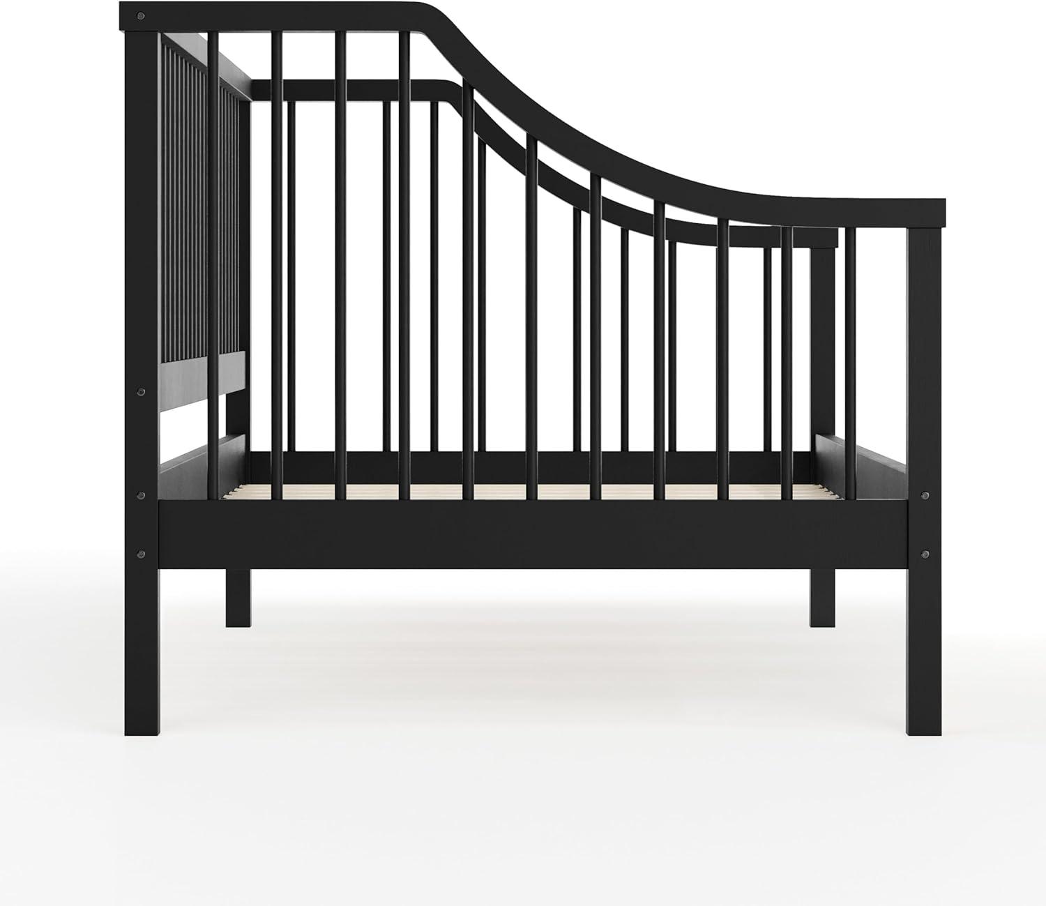 image:imageMartha Stewart Neely Platform Daybed with Wood Spindles Solid Wood Frame No Box Spring Needed Twin Size BlackBlack
