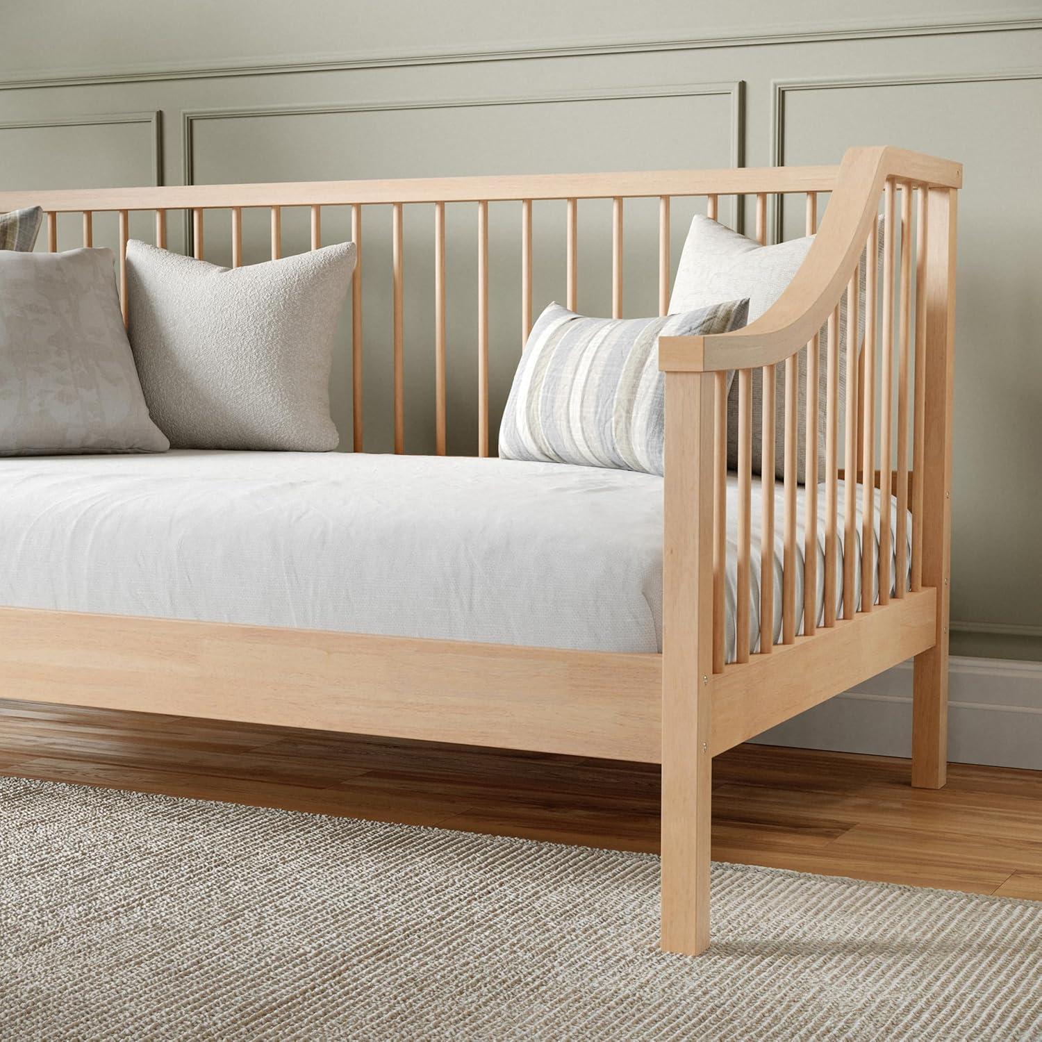 image:imageMartha Stewart Neely Platform Daybed with Wood Spindles Solid Wood Frame No Box Spring Needed Twin Size BlackLight Beech
