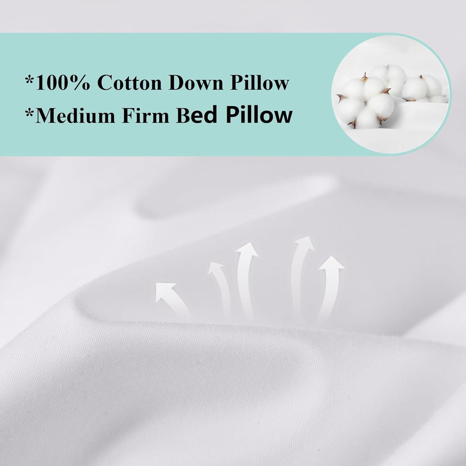 image:imageMartha Stewart White Down Pillows 600 Fill Power Luxury Hotel Bed Pillow Cooling Breathable Sleeping Pillows Made in USAJumboSet of 1 Pack