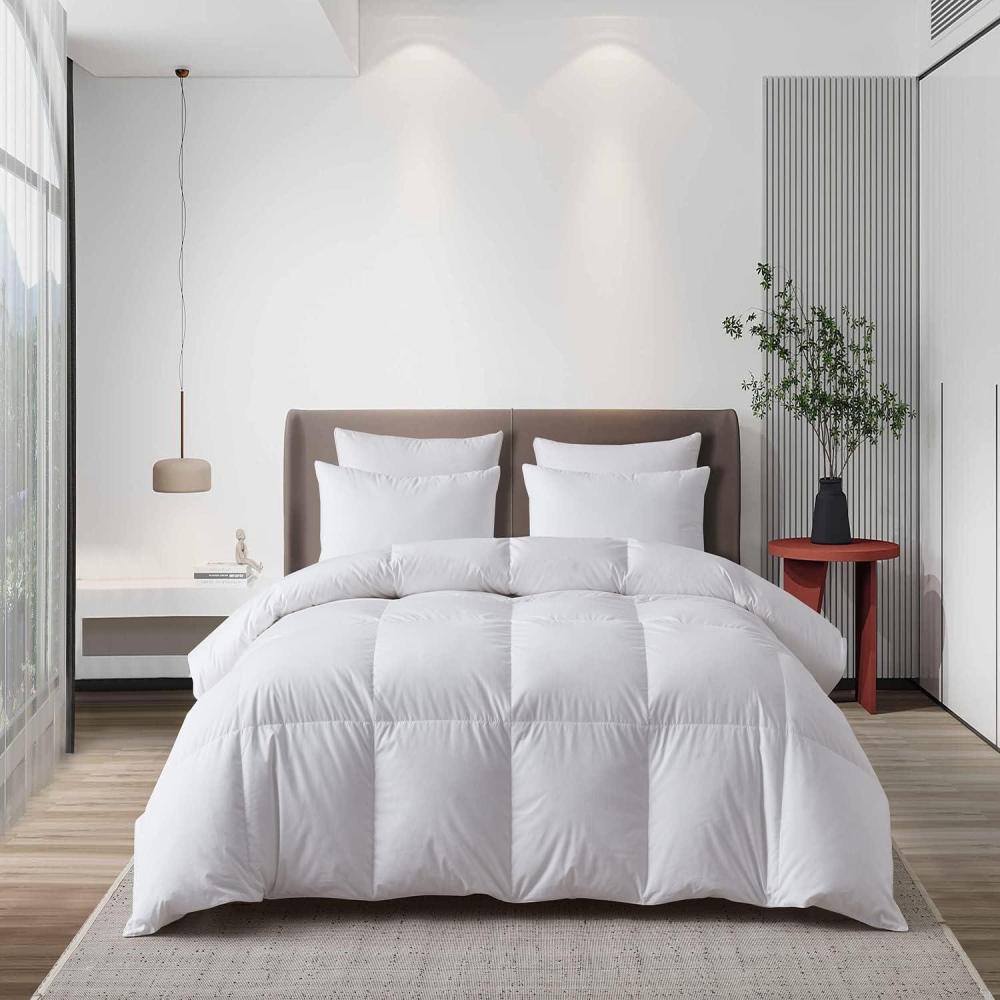 image:imageMartha Stewart Tencel Lyocell Cotton Blend Hungarian White Goose Down Feather Comforter King Size750 Fill Power All Seasons Warmth Lightweight Duvet Insert Made in USA 106 x 90Twin