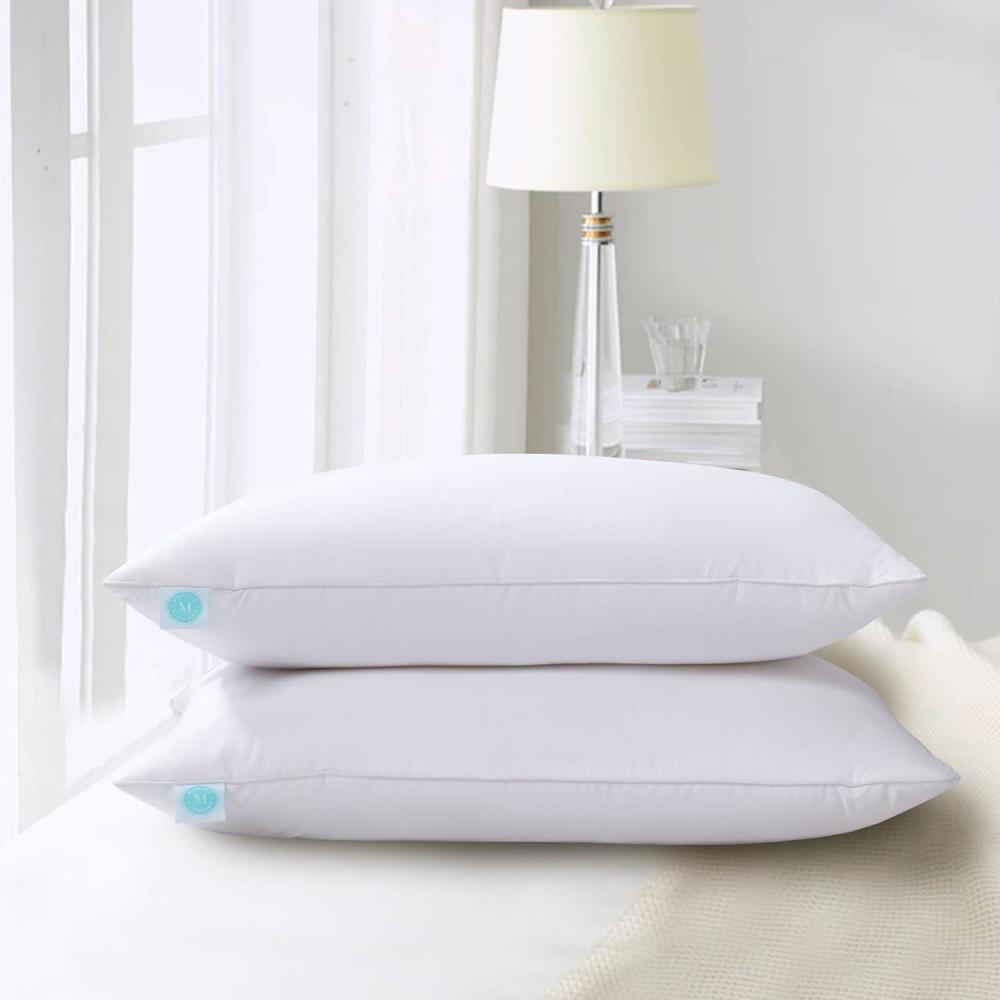 image:imageMartha Stewart Tencel LyocellCotton Blend White Feather Down Pillow Medium Firm2 PackKing Size Bed Pillow 2 CountKing
