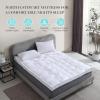 Martha Stewart 3 Inch White Down Feather Mattress Topper – Full Size Fluffy White Feather Bed Topper 100% Cotton Cover Fabric Ultra Soft Pillow Top Featherbed for Bedroom, 54″ x 75″(Queen)