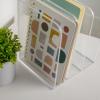Martha Stewart Brody File Desktop Organizer, 3 Section Desktop File Document Sorter Organizer, File Organizer for Binders, Folders, Files, 8.5″ W x 6.5″ D, Clear
