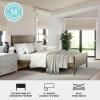Martha Stewart Corbin Solid Wood Platform Bed with Wooden Headboard and Footboard, Wood Slat Foundation, No Box Spring Needed, King, Brown Gray(Brown Gray)