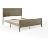 Martha Stewart Corbin Solid Wood Platform Bed with Wooden Headboard and Footboard, Wood Slat Foundation, No Box Spring Needed, King, Brown Gray(Brown Gray)