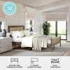 Martha Stewart Jax Platform Bed with Rattan Headboard and Footboard, Solid Wood Frame, Wooden Support Slats, No Box Spring Needed, Queen Size, Brown Gray(Brown Gray)