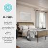 Martha Stewart Jax Platform Bed with Rattan Headboard and Footboard, Solid Wood Frame, Wooden Support Slats, No Box Spring Needed, Queen Size, Brown Gray(Brown Gray)