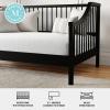 Martha Stewart Neely Platform Daybed with Wood Spindles, Solid Wood Frame, No Box Spring Needed, Twin Size, Black(Black)