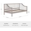 Martha Stewart Neely Platform Daybed with Wood Spindles, Solid Wood Frame, No Box Spring Needed, Twin Size, Black(Grey)