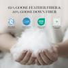 Martha Stewart White Goose Feather Down Fiber Comforter Queen Size- Lightweight Duvet Insert, Noiseless Fabric with 44oz Filled Luxury Cloud Fluffy Bed Comforter with 8Corner Loops, White 90x90inch(White/Extra Warmth)
