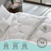 White Feather and Down Comforter Queen Size – Luxury All Season with 100% Cotton Fabric Duvet Insert with 4 Corner Loops – 240 Thread Count Hotel Comforter Bedding for Year-Around 90″ x 90″(White)