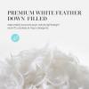 White Feather and Down Comforter Queen Size – Luxury All Season with 100% Cotton Fabric Duvet Insert with 4 Corner Loops – 240 Thread Count Hotel Comforter Bedding for Year-Around 90″ x 90″(White)