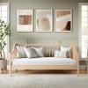 Martha Stewart Neely Platform Daybed with Wood Spindles, Solid Wood Frame, No Box Spring Needed, Twin Size, Black(Light Beech)