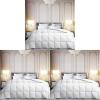 Martha Stewart White Goose Feather Down Fiber Comforter Queen Size- Lightweight Duvet Insert, Noiseless Fabric with 44oz Filled Luxury Cloud Fluffy Bed Comforter with 8Corner Loops, White 90x90inch(White/All Season)