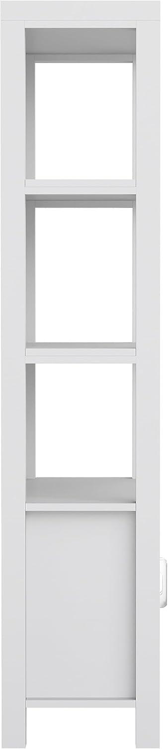 image:imageMartha Stewart Hutton Four Tier Shaker Bookcase with Storage Cabinet in White with Polished Brass HardwareGray FrameBrushed Nickel Hardware