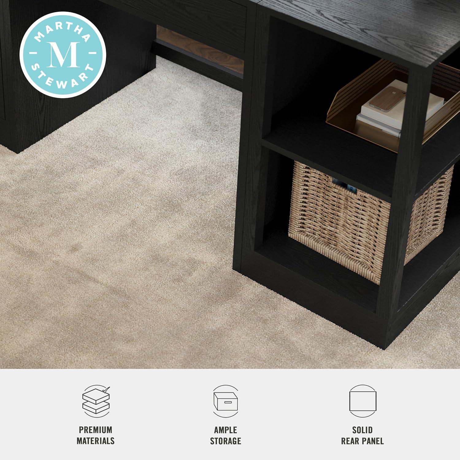 image:imageMartha Stewart Kayden Home Office Modular 2Tier Bookshelf with Open Storage and 2 Shelves in BlackBlack