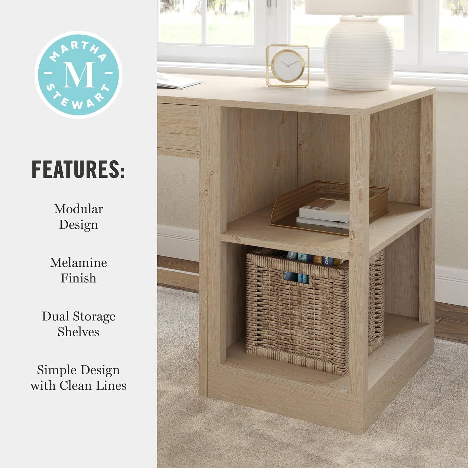image:imageMartha Stewart Kayden Home Office Modular 2Tier Bookshelf with Open Storage and 2 Shelves in BlackLight Natural