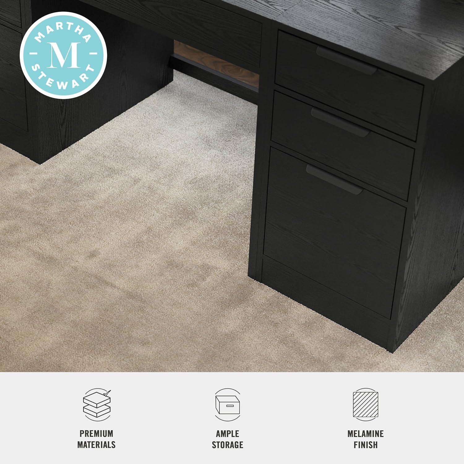image:imageMartha Stewart Kayden Home Office Modular File Cabinet with 3 Drawers in Black with Oil Rubbed Bronze HardwareBlack