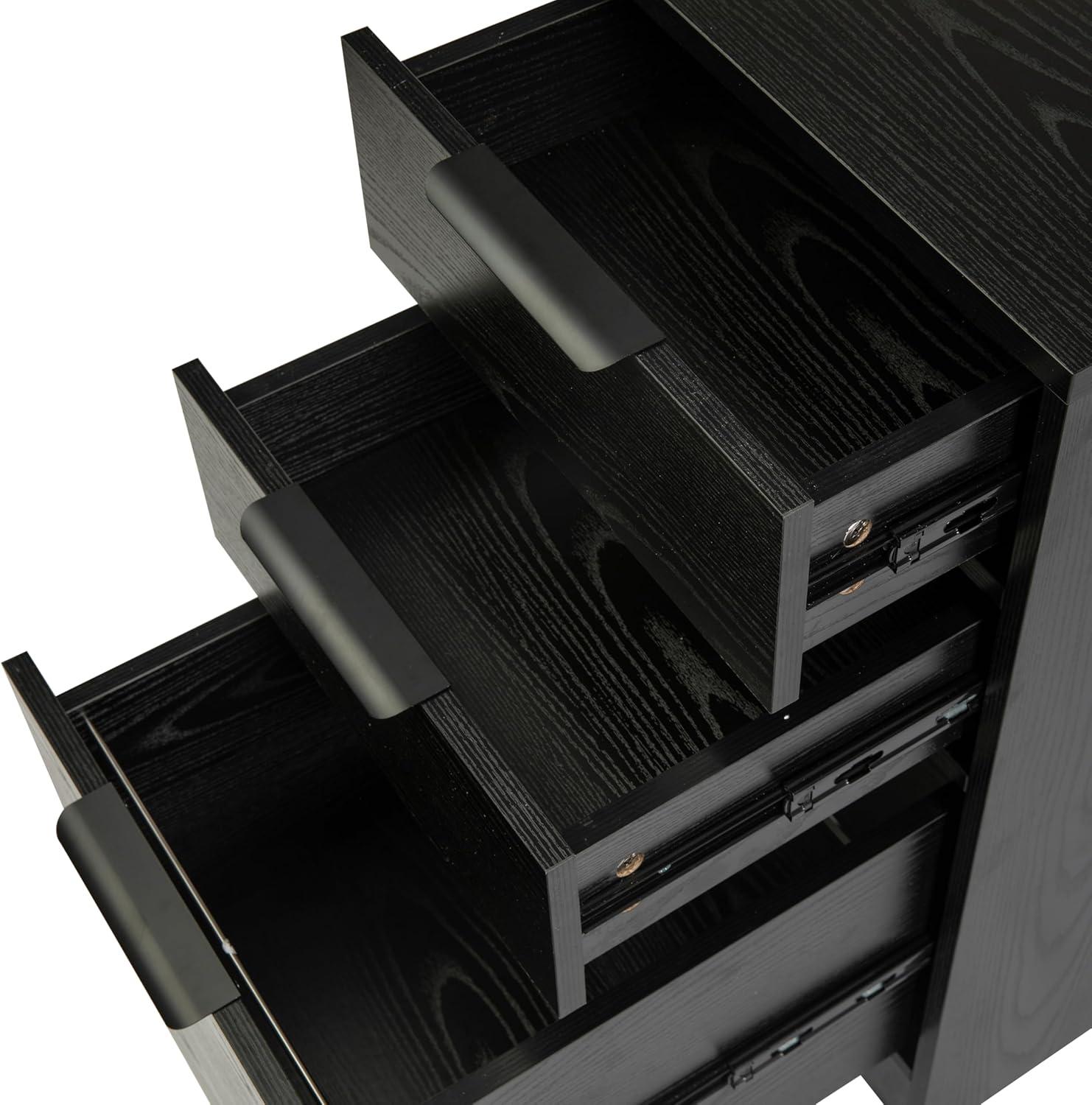 image:imageMartha Stewart Kayden Home Office Modular File Cabinet with 3 Drawers in Black with Oil Rubbed Bronze HardwareBlack