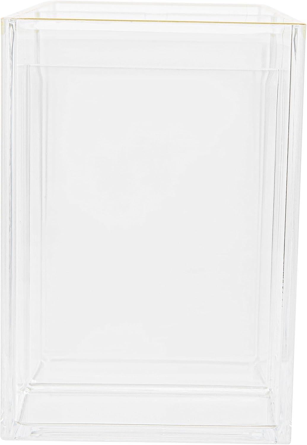 image:imageMartha Stewart Kerry Plastic 4 Compartment Pen Holder Office Desktop Organizer with Gold Trim