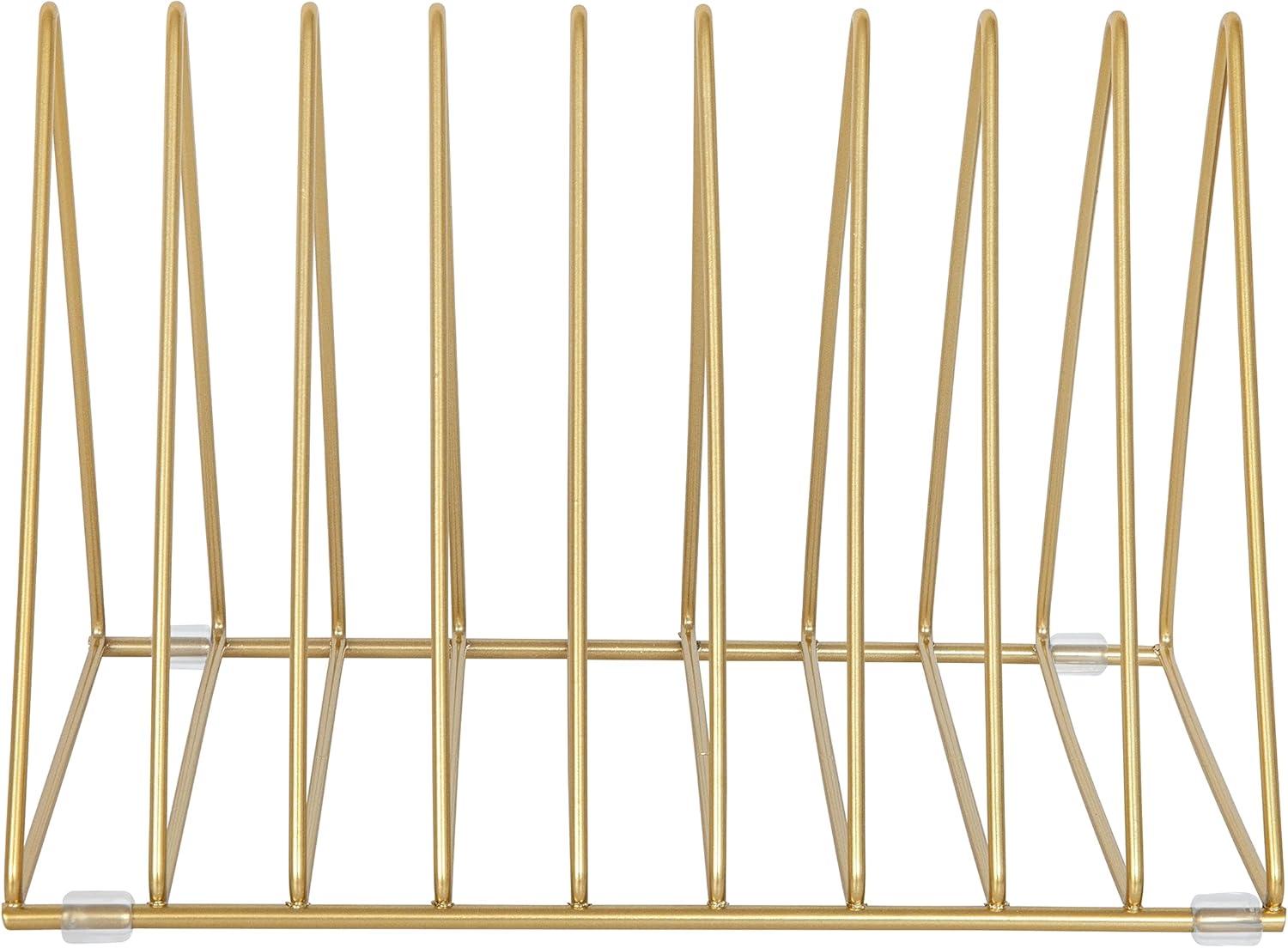 image:imageMartha Stewart Ryder Gold Mesh Metal 9 Slot Triangle Magazine File Holder Desktop Organizer Sorter