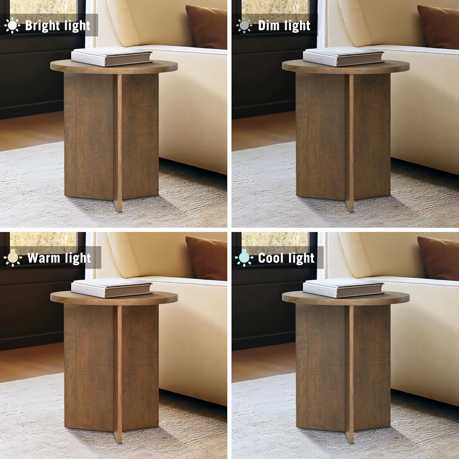 image:imageMartha Stewart Sadie Round Coffee Table Starburst Veneer Top Reclaimed Greige Wood Finish Modern Accent for Living Room Lounge or Sitting Area 36 Dia x 165 HWalnut Brown