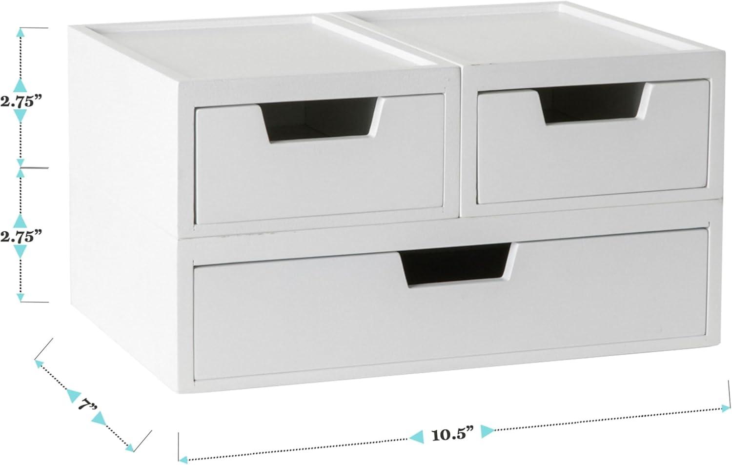 image:imageMartha Stewart Weston Stackable Wooden Storage Boxes with Pullout Drawers Paulownia Wood Storage Organizers 3 Pack Light NaturalWhite