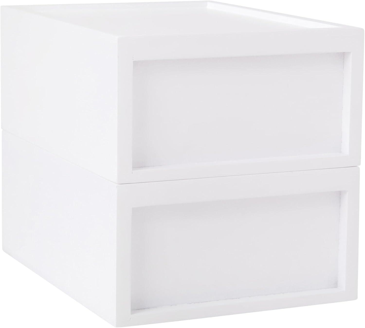 image:imageMartha Stewart Weston Stackable Wooden Storage Boxes with Pullout Drawers Paulownia Wood Storage Organizers 3 Pack Light NaturalWhite