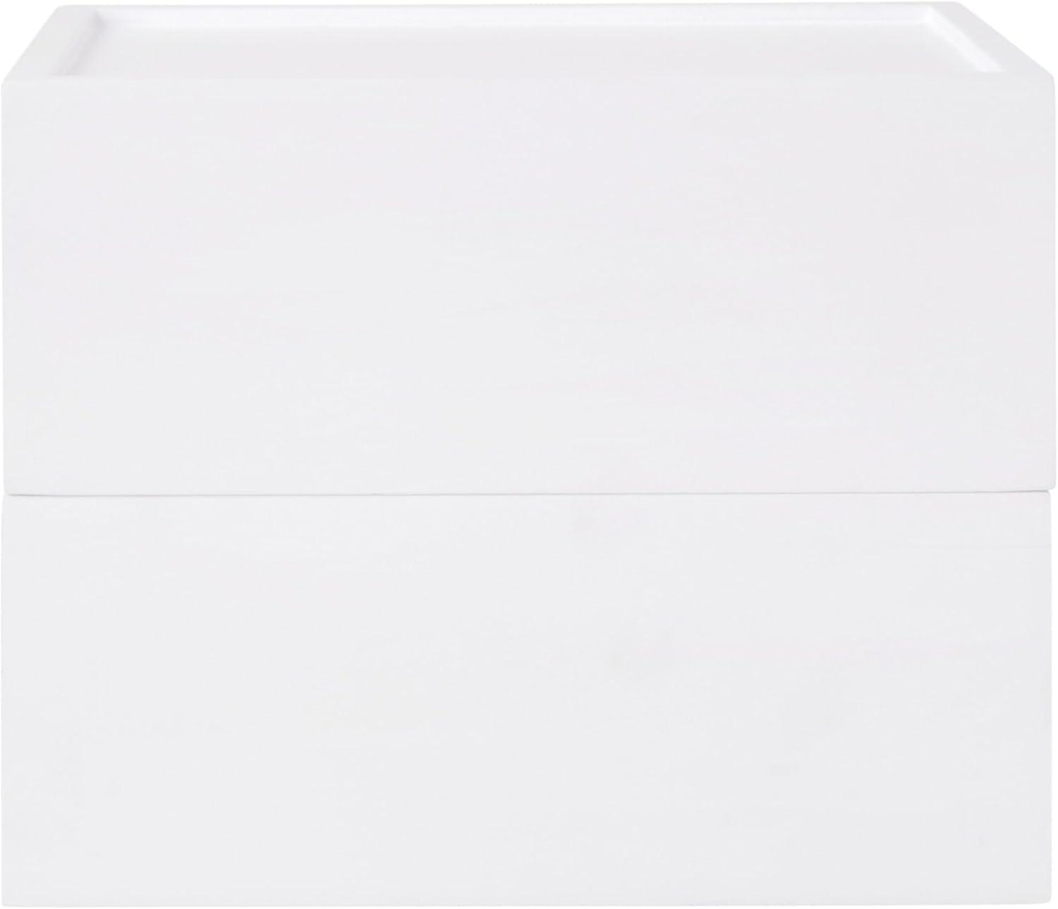 image:imageMartha Stewart Weston Stackable Wooden Storage Boxes with Pullout Drawers Paulownia Wood Storage Organizers 3 Pack Light NaturalWhite